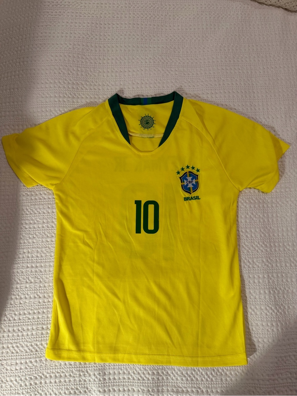 Brazil kids Neymar Jr National Team Yellow Number 10 Kids Soccer Jersey